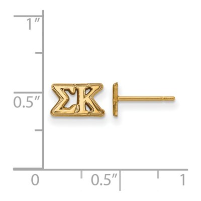 Sigma Kappa Gold-Plated Sterling Silver Stud Earrings – view 2