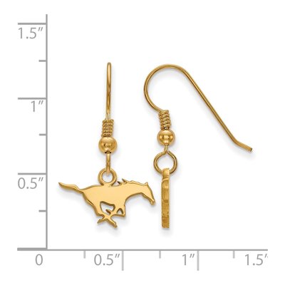Southern Methodist University Gold-Plated Sterling Silver SMU Mustangs Earrings – view 2