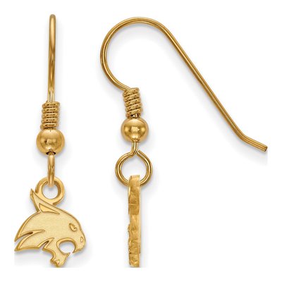 Texas State University Gold-Plated Sterling Silver Bobcat Earrings