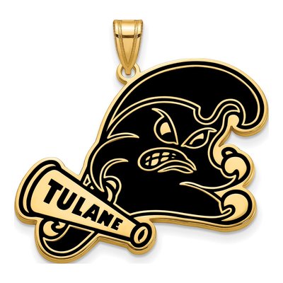 Tulane University Gold-Plated Sterling Silver Extra Large XL Enameled Pendant