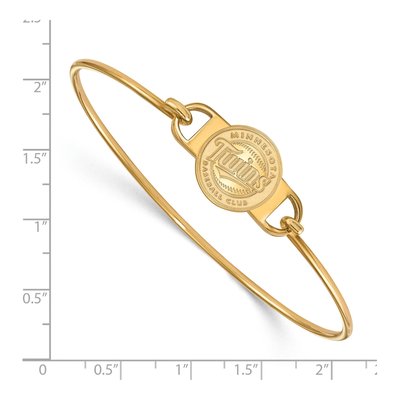 Minnesota Twins Gold-Plated Sterling Silver Small Wire Bangle Bracelet – view 2