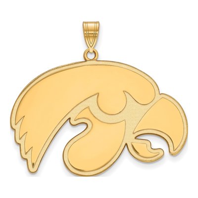 University of Iowa Gold-Plated Sterling Silver Extra Large Hawk Pendant