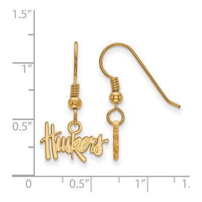 University of Nebraska Gold-Plated Sterling Silver Huskers Earrings – view 2