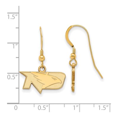 University of North Dakota Gold-Plated Sterling Silver UND Fighting Hawks Earrings – view 2