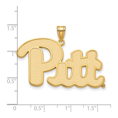 University of Pittsburgh Gold-Plated Sterling Silver Extra Large Of XL Pendant – view 3