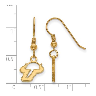 University of South Florida Gold-Plated Sterling Silver USF Bulls Earrings – view 2