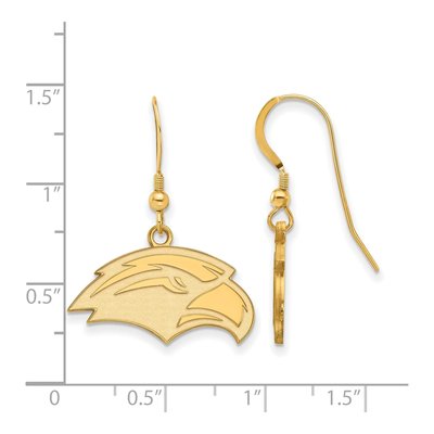 University of Southern Mississippi Gold-Plated Sterling Silver USM Eagle Earrings – view 2