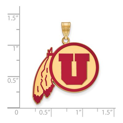 University of Utah Gold-Plated Sterling Silver Extra Large Enamel Pendant – view 2