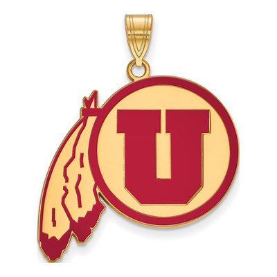 University of Utah Gold-Plated Sterling Silver Extra Large Enamel Pendant