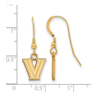 Villanova University Gold-Plated Sterling Silver Letter V Earrings – view 2