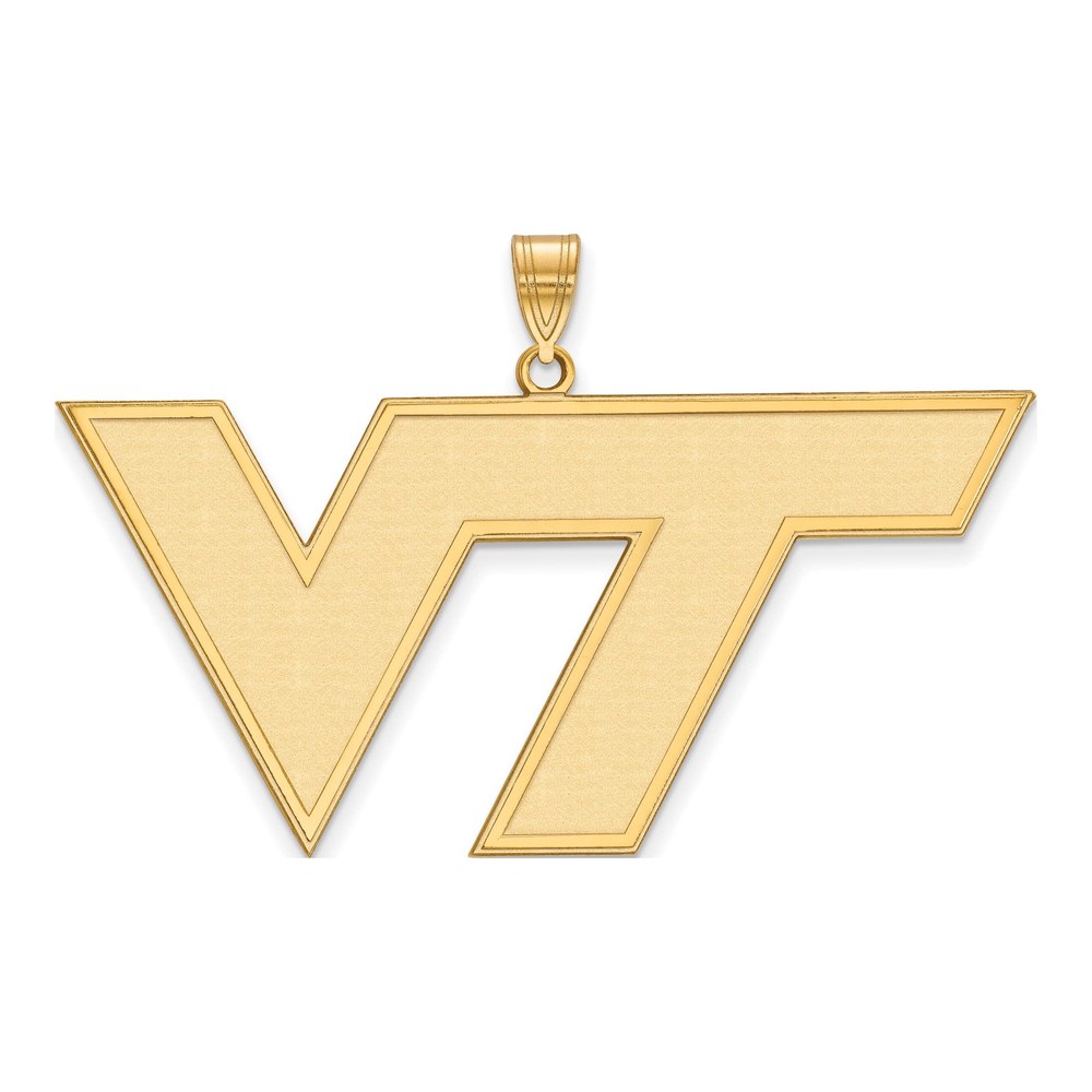 Sterling Silver Gold-Plated Logoart Virginia Tech V-T Extra Large Pendant