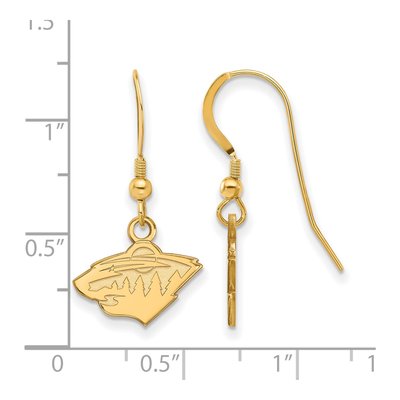Minnesota Wild Gold-Plated Sterling Silver Wire Earrings – view 2