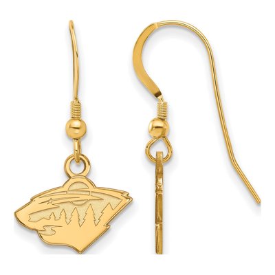 Minnesota Wild Gold-Plated Sterling Silver Wire Earrings