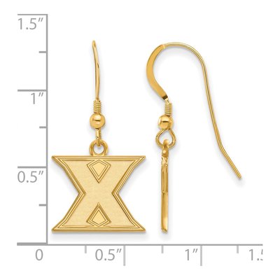 Xavier University Gold-Plated Sterling Silver Small Wire Letter X Earrings – view 2