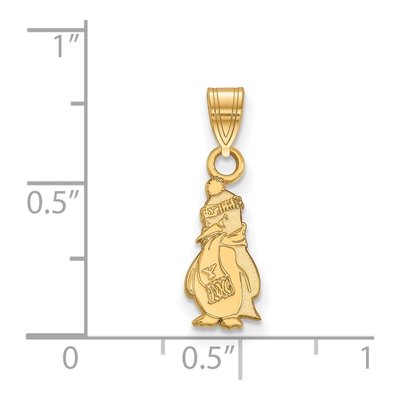 Youngstown State University Gold-Plated Sterling Silver Small Penguin Pendant – view 2