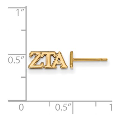 Zeta Tau Alpha Gold-Plated Sterling Silver Sorority Stud Earrings – view 2