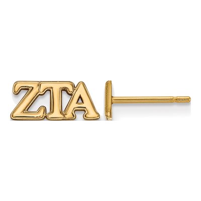 Zeta Tau Alpha Gold-Plated Sterling Silver Sorority Stud Earrings