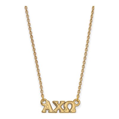 Alpha Chi Omega Gold-Plated Sterling Silver Sorority Greek Letters Extra Small Necklace