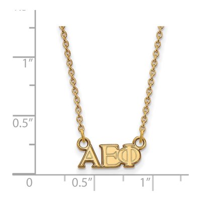 Alpha Epsilon Phi Gold-Plated Sterling Silver Extra Small Sorority Necklace – view 2