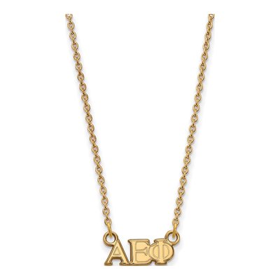 Alpha Epsilon Phi Gold-Plated Sterling Silver Extra Small Sorority Necklace