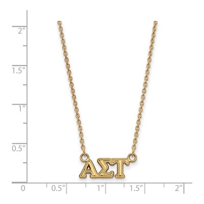 Alpha Sigma Tau Gold-Plated Sterling Silver Extra Small Sorority Necklace – view 2