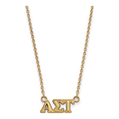 Alpha Sigma Tau Gold-Plated Sterling Silver Extra Small Sorority Necklace