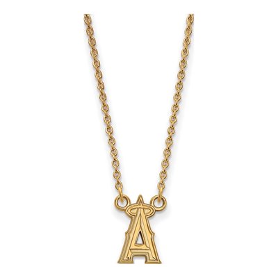 Los Angeles Angels Gold-Plated Sterling Silver LA Small Pendant Necklace