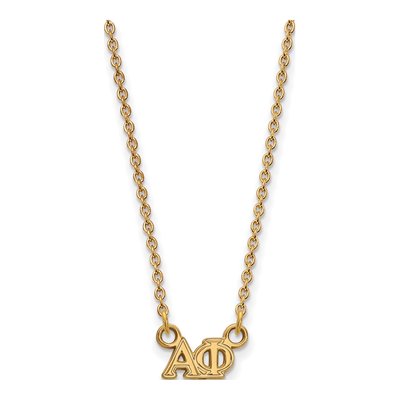 Alpha Phi Gold-Plated Sterling Silver Extra Small Sorority Necklace