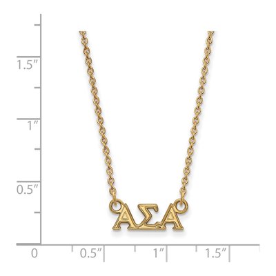 Alpha Sigma Alpha Gold-Plated Sterling Silver Extra Small Sorority Necklace – view 2