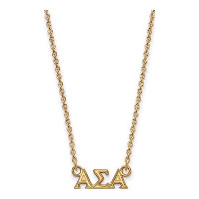 Alpha Sigma Alpha Gold-Plated Sterling Silver Extra Small Sorority Necklace