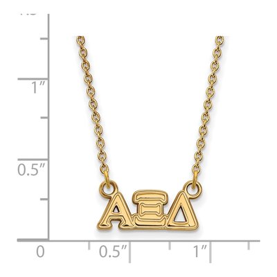 Alpha Xi Delta Gold-Plated Sterling Silver Sorority Greek Letters Extra Small Necklace – view 2