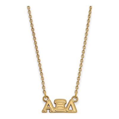 Alpha Xi Delta Gold-Plated Sterling Silver Sorority Greek Letters Extra Small Necklace