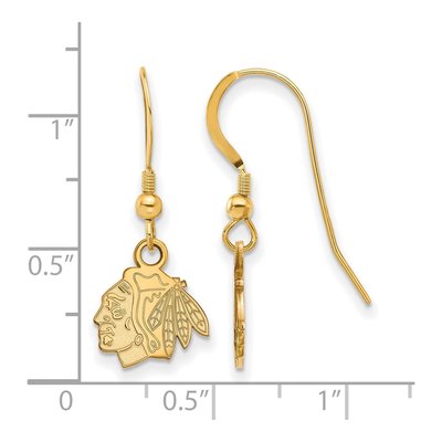 Chicago Blackhawks Gold-Plated Sterling Silver Earrings – view 2