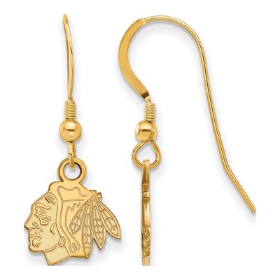 Chicago Blackhawks Gold-Plated Sterling Silver Earrings