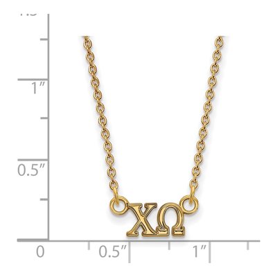Chi Omega Gold-Plated Sterling Silver Extra Small Sorority Necklace – view 2