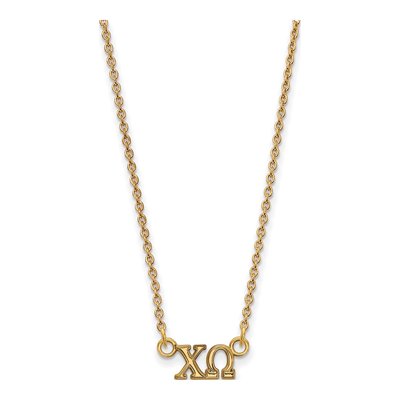 Chi Omega Gold-Plated Sterling Silver Extra Small Sorority Necklace