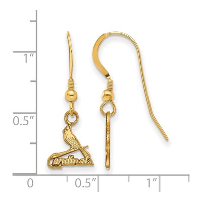 St. Louis Cardinals Gold-Plated Sterling Silver Dangle Earrings – view 2