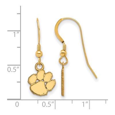 Clemson University Gold-Plated Sterling Silver Tiger Paw Earrings – view 2