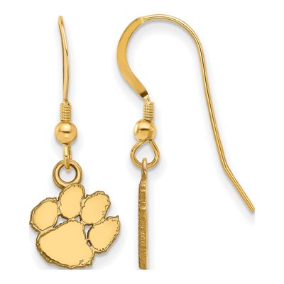 Clemson University Gold-Plated Sterling Silver Tiger Paw Earrings