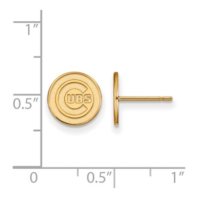 Chicago Cubs Gold-Plated Sterling Silver Stud Earrings – view 2