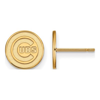 Chicago Cubs Gold-Plated Sterling Silver Stud Earrings