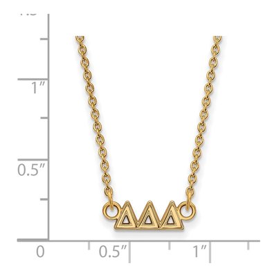 Delta Delta Delta Gold-Plated Sterling Silver Extra Small Tri Sorority Necklace – view 2