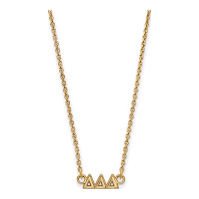 Delta Delta Delta Gold-Plated Sterling Silver Extra Small Tri Sorority Necklace