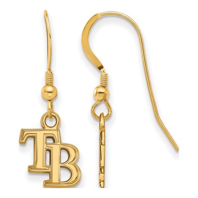 Tampa Bay Rays Gold-Plated Sterling Silver Dangle Earrings