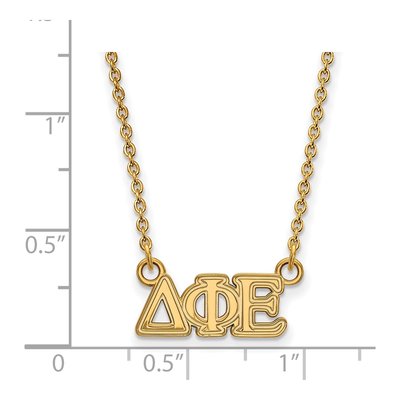Delta Phi Epsilon Gold-Plated Sterling Silver Extra Small Sorority Pendant Necklace – view 2