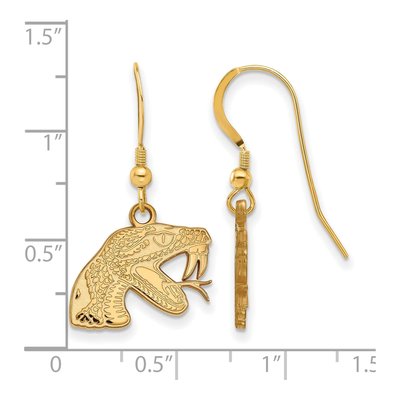 Florida A&M University Gold-Plated Sterling Silver A&m Rattler Earrings – view 2