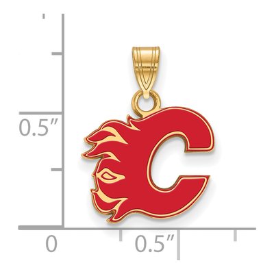 Calgary Flames Gold-Plated Sterling Silver Enameled Letter C Pendant – view 2