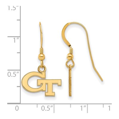 Georgia Institute of Technology Gold-Plated Sterling Silver Tech G-T Earrings – view 2