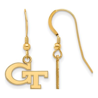 Georgia Institute of Technology Gold-Plated Sterling Silver Tech G-T Earrings