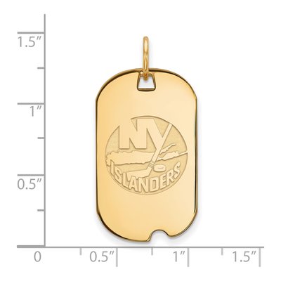 New York Islanders Gold-Plated Sterling Silver NY Small Dog Tag Pendant – view 2